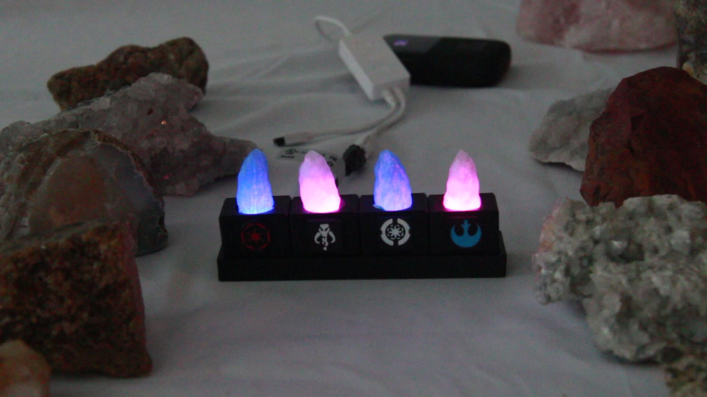 Kyber Crystal Display for 4 Crystals with LED lighting